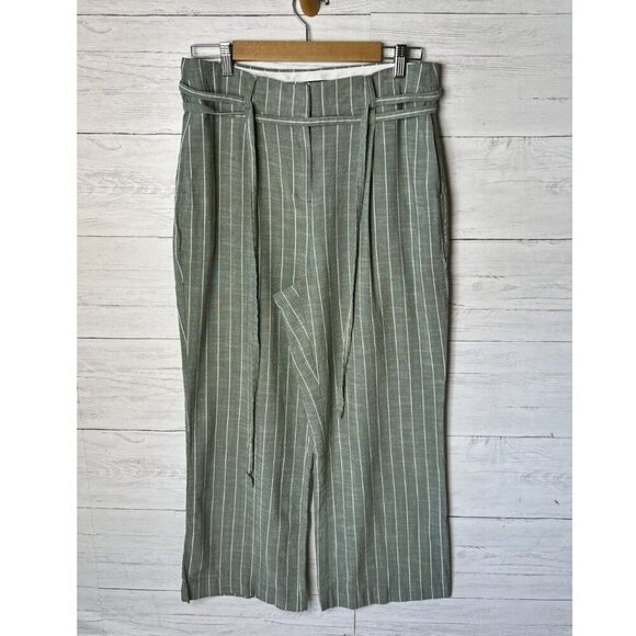 Vero Moda Pants SZ 8 Serena High Waist Paper Bag Laurel Wreath Pinstriped Beachy - Picture 5 of 16